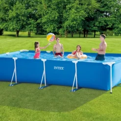 Discount Intex rektangulär ram swimmingpool - 450 x 220 x 84 cm - Blå - ingår Tillbehör A316 Pooler