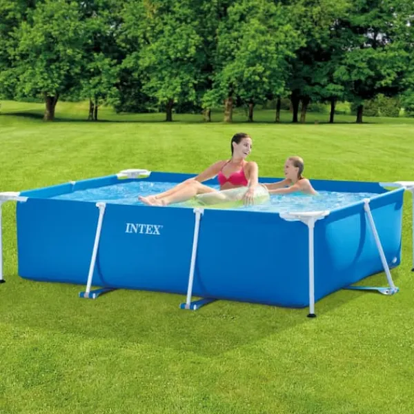 Outlet Intex rektangulär ram swimmingpool - 220 x 150 x 60 cm - Blå - ingår Tillbehör CB97 Pooler