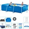 Intex rektangulär ram swimmingpool - 300 x 200 x 75 cm - Blå - ingår Tillbehör A203 Pooler