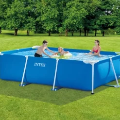 Discount Intex rektangulär ram swimmingpool - 300 x 200 x 75 cm - Blå - ingår Tillbehör A218 Pooler