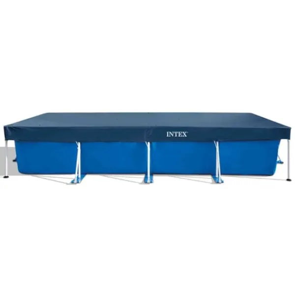 Intex rektangulär ram swimmingpool - 450 x 220 x 84 cm - Blå - ingår Tillbehör CB97