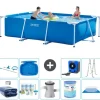 Intex rektangulär ram swimmingpool - 300 x 200 x 75 cm - Blå - ingår Tillbehör A237
