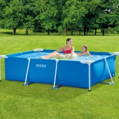 Sale Intex rektangulär ram swimmingpool - 220 x 150 x 60 cm - Blå - ingår Tillbehör CB3 Pooler