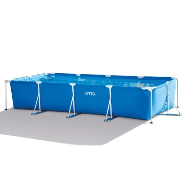 Sale Intex rektangulär ram swimmingpool - 450 x 220 x 84 cm - Blå - ingår Tillbehör CB82 Pooler