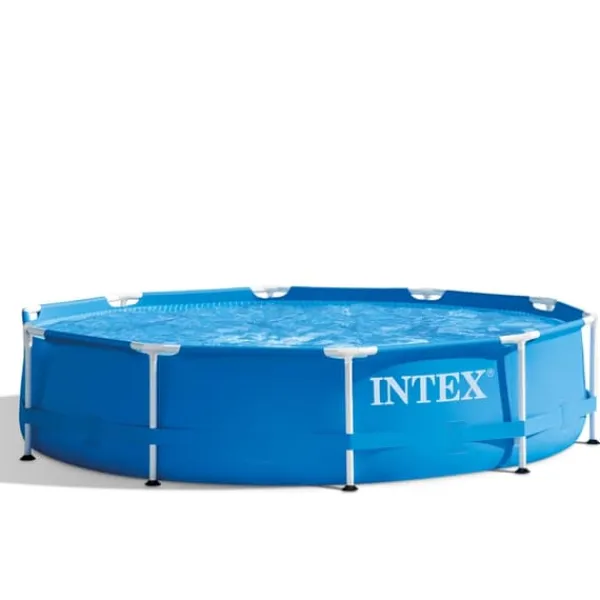 Outlet Intex Round Frame Swimming Pool - 305 x 76 cm - Blå - Inklusive Tillbehör - CB95 Pooler