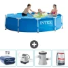 Clearance Intex Round Frame Swimming Pool - 305 x 76 cm - Blå - Ingår Tillbehör CB54 Pooler