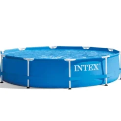 Best Intex Round Frame Swimming Pool - 305 x 76 cm - Blå - Ingår Tillbehör CB11 Pooler