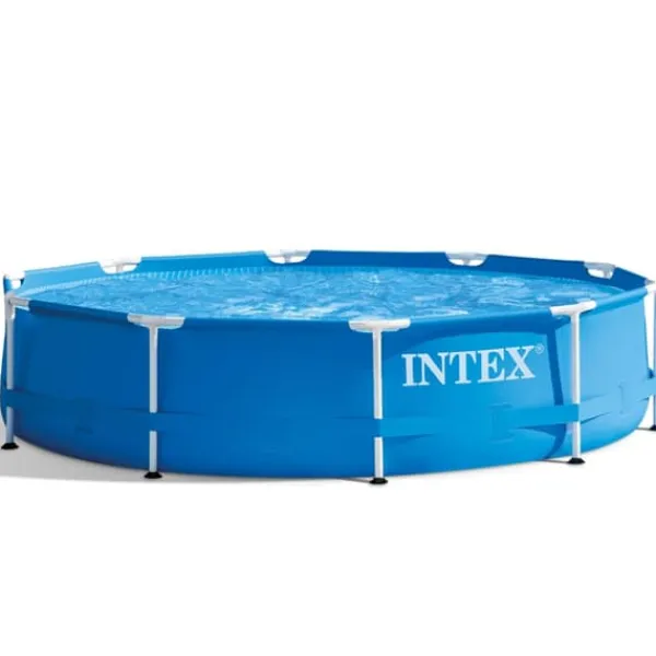 Best Intex Round Frame Swimming Pool - 305 x 76 cm - Blå - Ingår Tillbehör CB11 Pooler