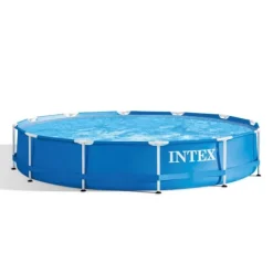 Intex Round Frame Swimming Pool - 366 x 76 cm - Blå - Ingår Tillbehör CB14 Pooler