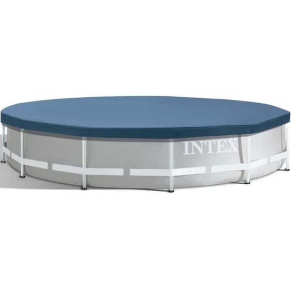 New Intex Round Prism Frame Pool - 366 x 76 cm - Grå - Inklusive Tillbehör - CB88 Pooler