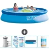 Sale Intex Rund Uppblåsbar Easy Set Pool - 396 x 84 cm - Blå - Inklusive Tillbehör - CB87 Pooler