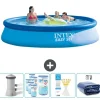 Discount Intex Rund Uppblåsbar Easy Set Pool - 396 x 84 cm - Blå - Inklusive Tillbehör - CB86 Pooler