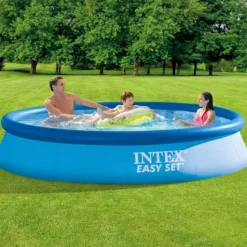 Discount Intex Rund Uppblåsbar Easy Set Pool - 366 x 76 cm - Blå - Inklusive Tillbehör - CB93 Pooler