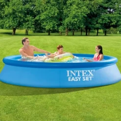Intex Rund Uppblåsbar Easy Set Pool - 305 x 61 cm - Blå - Ingår Tillbehör CB77