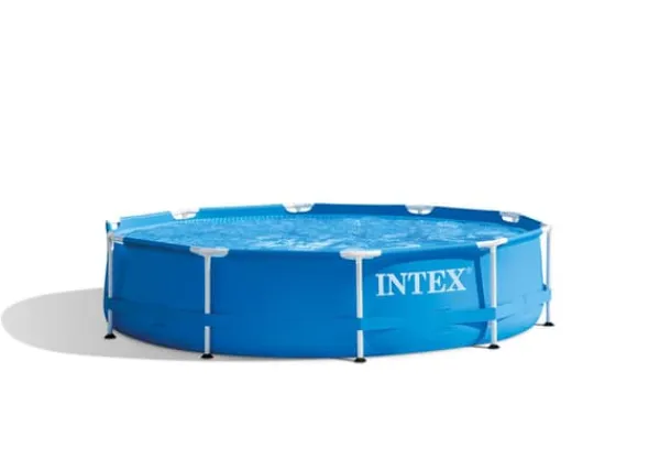 Clearance Intex simbassäng - Metallstomme - 305 x 76 cm - Inklusive solsegel Pooler