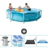 Online Intex simbassäng med rund ram - 305 x 76 cm - Vattentryck - Inklusive Tillbehör - CB91 Pooler
