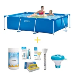 Intex swimmingpool - Rampool - 220 x 150 x 60 cm - Inklusive WAYS underhållspaket