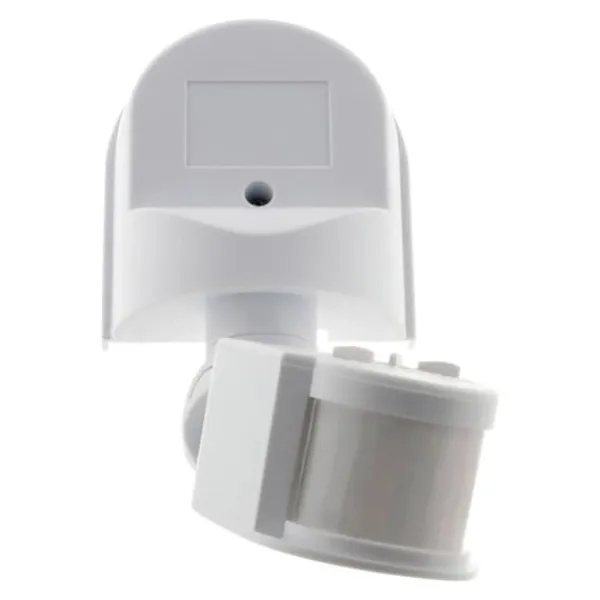 Outlet IP44 rörelsedetektor - justerbar huvud - 1200W - Vit - Zenitech Rörelsedetektorer