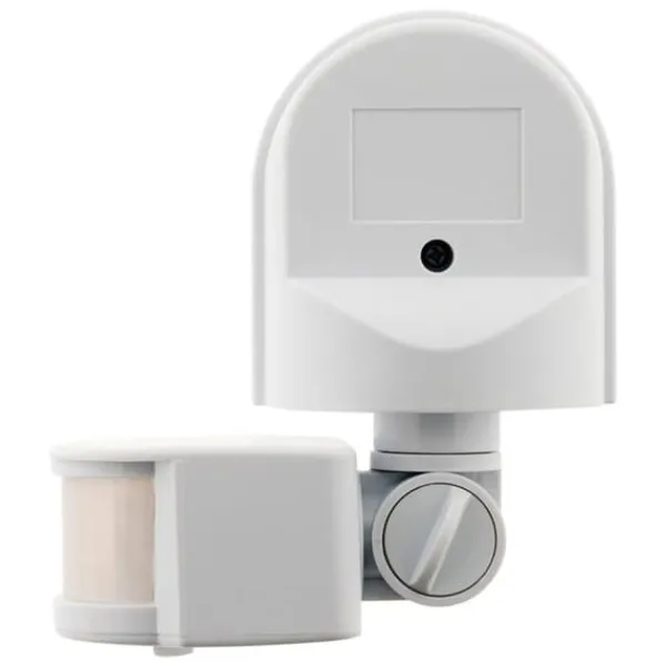 Outlet IP44 rörelsedetektor - justerbar huvud - 1200W - Vit - Zenitech Rörelsedetektorer