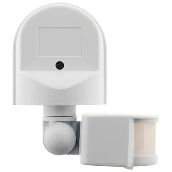 Outlet IP44 rörelsedetektor - justerbar huvud - 1200W - Vit - Zenitech Rörelsedetektorer