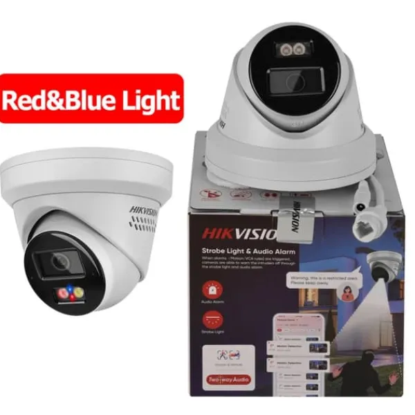 Outlet IP-kamera, 8MP hög upplösning, smart hybridljus,2.8mm, Blå Röd ljus Varning Säkerhetsmonitorer & Videokameror