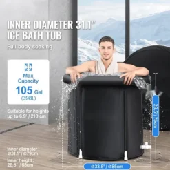 Outlet Isbadkar för idrottare, uppblåsbart kallvattenterapibad, bärbart stoppbadkar för återhämtning Spa & Utomhusbad