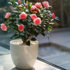 Japansk Ros - Set om 2 - Camellia japonica 'Dr. King' - Höjd 50-60cm - ⌀15cm Trädgårdsväxter