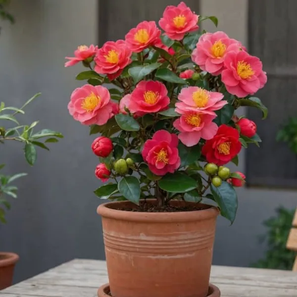 Japansk Ros - Set om 4 - Camellia japonica - Höjd 60-70cm - ⌀19cm