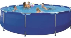 Sale Jilong 450cm Rund pool ovan mark med filterpump, lock & tillbehör Pooler