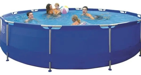 Sale Jilong 450cm Rund pool ovan mark med filterpump, lock & tillbehör Pooler