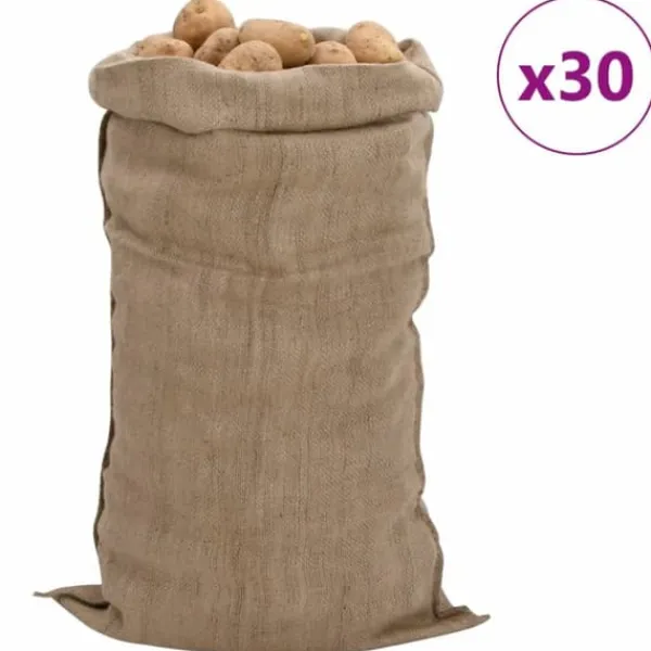 Clearance Jutesäckar 30 st 65x135 cm 100% jute 340 gsm Jord & Sand