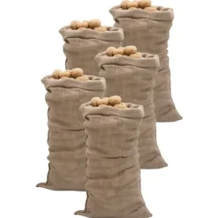 vidaXL Jutesäckar 5 st 65x135 cm 100% jute 220 gsm