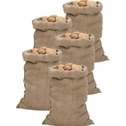 vidaXL Jutesäckar 5 st 60x105 cm 100% jute 340 gsm