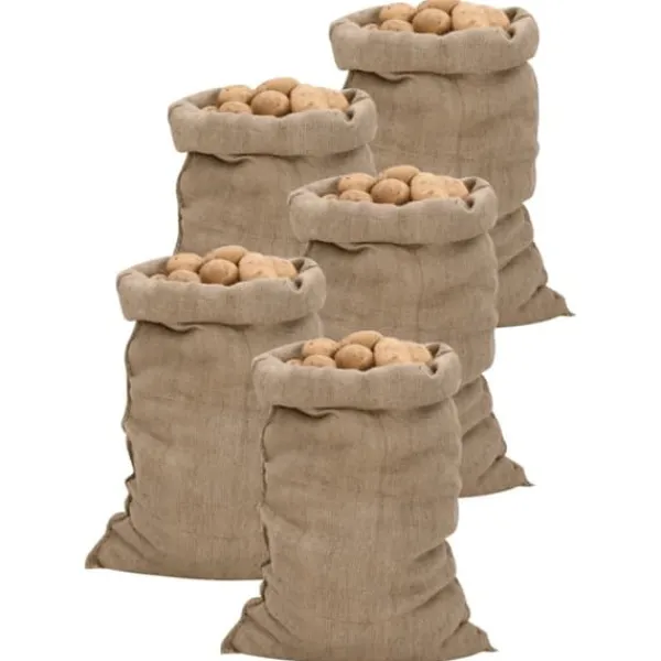 vidaXL Jutesäckar 5 st 60x105 cm 100% jute 340 gsm