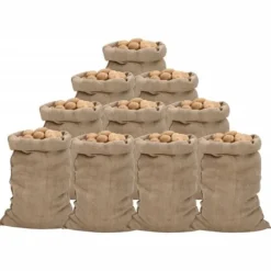 Clearance Jutesäckar 10-pack 60x105 cm - Ekologiska och multifunktionella | Material: 100% jute | Storlek: 60x105 cm Trädgårdskorgar