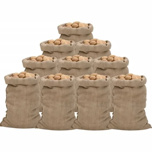 Clearance Jutesäckar 10-pack 60x105 cm - Ekologiska och multifunktionella | Material: 100% jute | Storlek: 60x105 cm Trädgårdskorgar