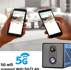 4K Övervakningskamera 5GHz WiFi Mini-kamera, Nattseende, Rörelsesensor, Lång batteritid, Fjärrvisning Säkerhetsmonitorer & Videokameror