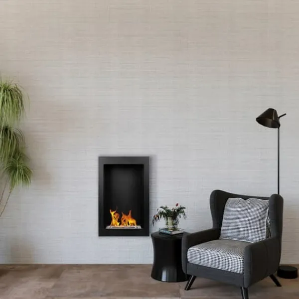 Kaminen Öppna spisar Bio-eldplats Väggmonterad biokamin etanolkamin VERTICAL 61 cm x 39 cm x 12 cm svart ekologisk eldstad