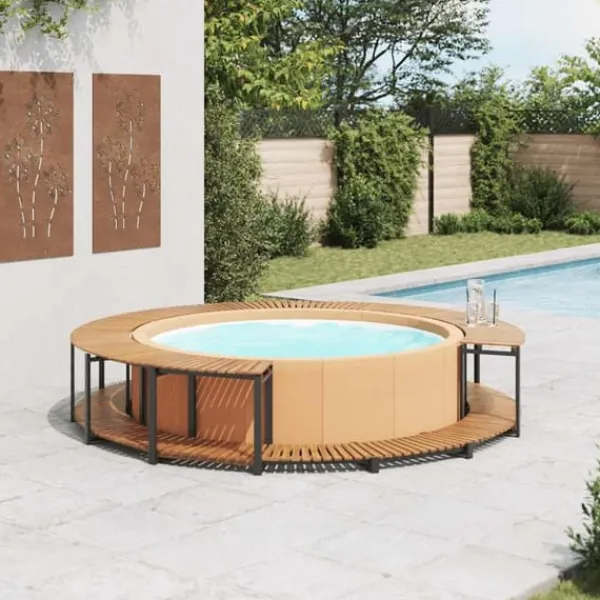 vidaXL Kant till spabad 273x53 cm massivt akaciaträ