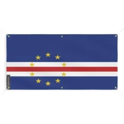 Kap Verde flaggbanner 6 öljetter 70x140cm i polyester