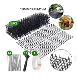 Kattavvisande stängsel - LUNAVO - 18MM*30CM*2m - Plast - Svart
