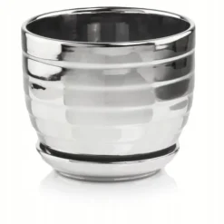Keramisk blomkruka med stativ 13 cm silver