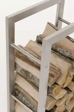 Sale Keri Handcrafted Stainless Steel Firewood Rack Indoor, 25x60x100 cm Tillbehör Till Vedeldade Kaminer & Öppna Spisar