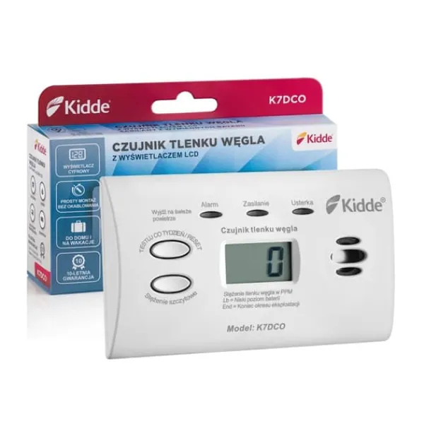 Sale Kidde K7DCO kolmonoxidsensor med LCD-skärm Rök- & Koloxiddetektorer