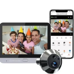 New Kiköga Dörrkamera, 5 MP Upplösning, WiFi Anslutning,Kiköga Dörrklocka Säkerhetsmonitorer & Videokameror