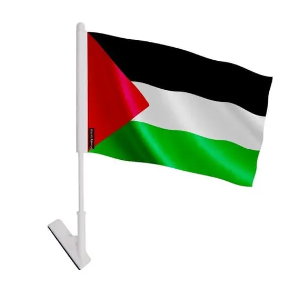Outlet Klistret flagga - Palestina - 14 x 21 cm - Hållbar polyester - Lätt - Framsidan/baksidan Flaggor & Vindstrutar