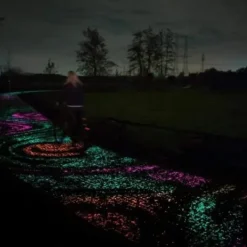 Clearance KL04626-Utomhus lysande sten, 100 st konstgjorda fluorescerande småsten dekoration för trädgård Pathway poolbelysning Trädgårdsstenar & Klivstenar