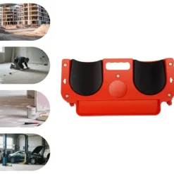 Discount Knävagn - Rullande knäkudde med 5 svängbara hjul - Max 100 kg - 51×14 cm - Plast - Röd Stöd Med Hjul, Säten & Knäskydd För Trädgårdsskötsel