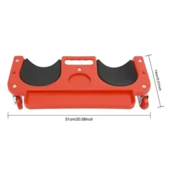Discount Knävagn - Rullande knäkudde med 5 svängbara hjul - Max 100 kg - 51×14 cm - Plast - Röd Stöd Med Hjul, Säten & Knäskydd För Trädgårdsskötsel