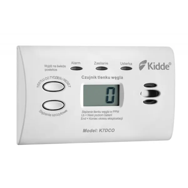 Kolmonoxiddetektor Kidde K7DCO med display Vit